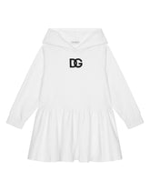 Jersey hoodie dress with DG patch -  | Dolce & Gabbana