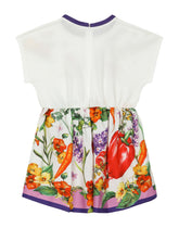 Farmer-print poplin and jersey dress -  | Dolce & Gabbana