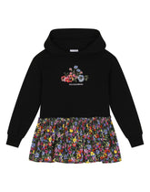 Long-sleeved dress with hood and gathered skirt -  | Dolce &amp; Gabbana