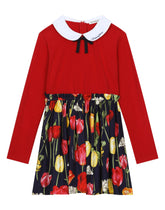 Viyella and interlock dress with tulip print -  | Dolce &amp; Gabbana
