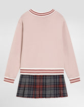 Fleece and tartan dress with Dolce&amp;Gabbana print -  | Dolce &amp; Gabbana
