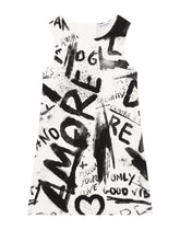 Short interlock dress with graffiti print -  | Dolce & Gabbana