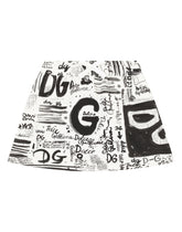 Short fleece skirt with graffiti print -  | Dolce & Gabbana