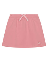 Short jersey skirt with DG logo embroidery -  | Dolce & Gabbana