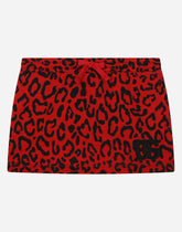 Short jersey skirt with leopard print -  | Dolce &amp; Gabbana