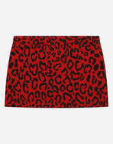 Short jersey skirt with leopard print -  | Dolce &amp; Gabbana