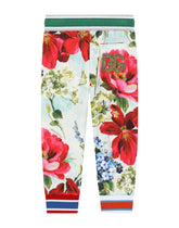 Jersey jogging pants with garden print -  | Dolce & Gabbana