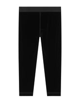 Velvet leggings with branded elastic -  | Dolce &amp; Gabbana