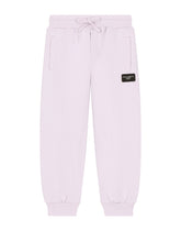 Jersey jogging pants with a logo plaque -  | Dolce &amp; Gabbana