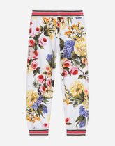 Jersey jogging pants with garden print -  | Dolce & Gabbana