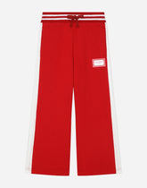 Jersey jogging pants with a logo plaque -  | Dolce &amp; Gabbana