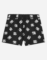 Quilted nylon shorts with DG logo print -  | Dolce &amp; Gabbana