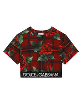 Interlock T-shirt with branded elasticated waistband -  | Dolce & Gabbana