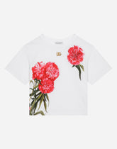 Jersey T-shirt with carnation print -  | Dolce &amp; Gabbana