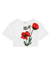 Poppy-print jersey T-shirt -  | Dolce & Gabbana