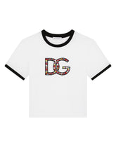 Jersey T-shirt with crystal-embellished DG patch -  | Dolce & Gabbana
