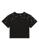 Jersey T-shirt with spray-paint DG logo and fusible rhinestones -  | Dolce & Gabbana