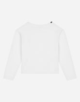 Long-sleeve jersey T-shirt with floral embroidery -  | Dolce &amp; Gabbana