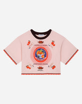 Jersey T-shirt with classy orange print -  | Dolce &amp; Gabbana