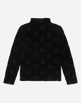 Velvet jacquard T-shirt with DG logo -  | Dolce &amp; Gabbana