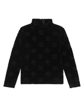 Velvet jacquard T-shirt with DG logo -  | Dolce & Gabbana