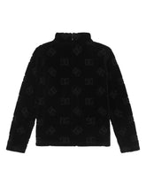 Velvet jacquard T-shirt with DG logo -  | Dolce & Gabbana