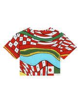 Short-sleeved Carretto-print jersey T-shirt -  | Dolce & Gabbana