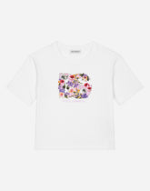 Jersey T-shirt with floral DG print -  | Dolce &amp; Gabbana