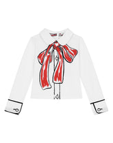 Jersey T-shirt with bow print -  | Dolce &amp; Gabbana