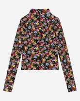 Interlock T-shirt with violet print -  | Dolce &amp; Gabbana