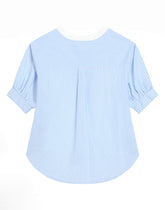 Poplin and jersey T-shirt with patch -  | Dolce &amp; Gabbana