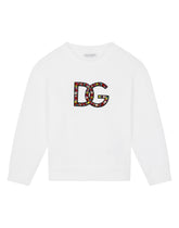 Jersey sweatshirt with crystal-embellished DG logo patch -  | Dolce & Gabbana