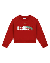 Round-neck sweatshirt with basil print -  | Dolce & Gabbana