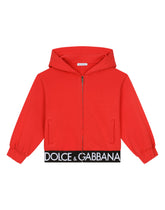 Jersey hoodie with branded elastic -  | Dolce & Gabbana