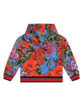 Jersey hoodie with meadow print -  | Dolce & Gabbana