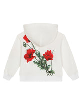 Jersey hoodie with poppy print -  | Dolce & Gabbana
