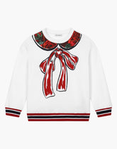 Round-neck sweatshirt with bow print -  | Dolce &amp; Gabbana