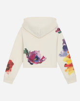 Jersey hoodie with floral print -  | Dolce &amp; Gabbana