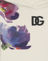 Jersey hoodie with floral print -  | Dolce &amp; Gabbana