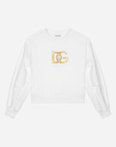 Jersey round-neck sweatshirt with DG logo -  | Dolce &amp; Gabbana