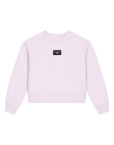Crewneck jersey sweatshirt with logo plaque -  | Dolce &amp; Gabbana