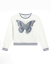 Round-neck sweatshirt with butterfly and DG logo -  | Dolce &amp; Gabbana