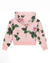 Hoodie with rose print -  | Dolce &amp; Gabbana