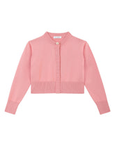 Cotton cardigan with pearl DG button -  | Dolce & Gabbana