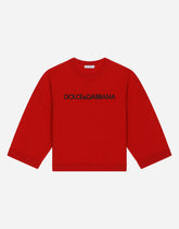 Round-neck pullover with logo embroidery -  | Dolce &amp; Gabbana
