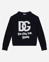Round-neck sweater with DG logo inlay -  | Dolce &amp; Gabbana