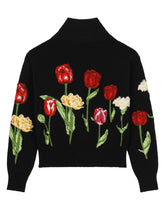 Knit cardigan with tulip details and Dolce&amp;Gabbana logo -  | Dolce &amp; Gabbana