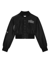 Short satin bomber jacket with DGVIB3 print -  | Dolce & Gabbana