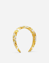 Twill hairband with yellow majolica print -  | Dolce &amp; Gabbana
