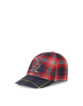 Mixed tartan baseball cap with DG patch -  | Dolce & Gabbana